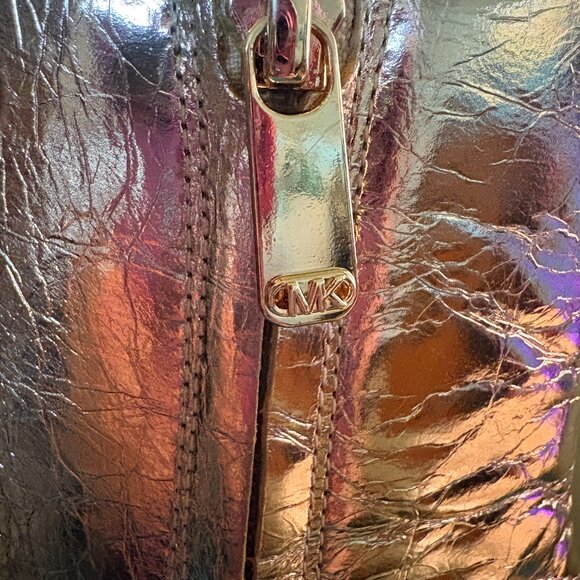 NIB Michael Kors Kelsea Boot; Gold Crushed Leather; Size 6 - Picture 5 of 5